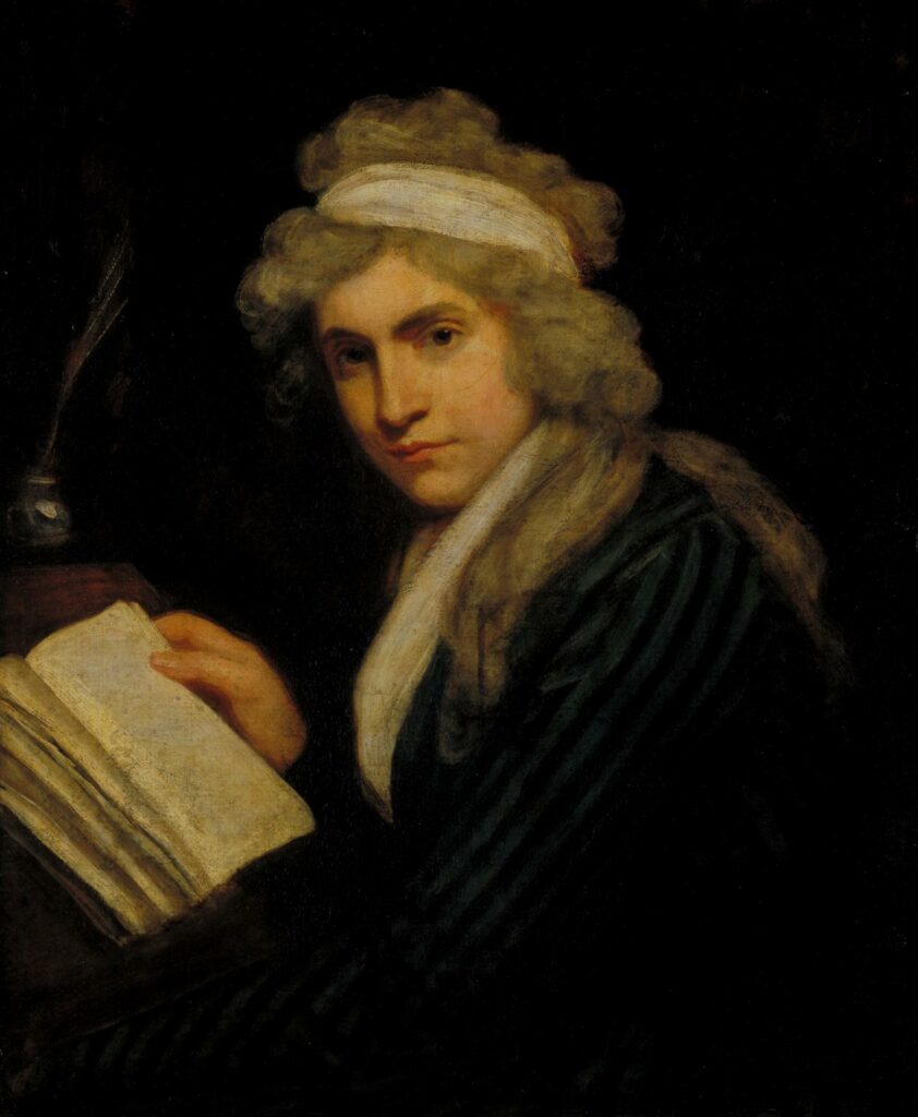 Portret persoon met boek - John Opie, Mary Wollstonecraft, 1790
